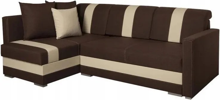 Rohová sedacia súprava Navegan (čokoládová béžová) (ľ)