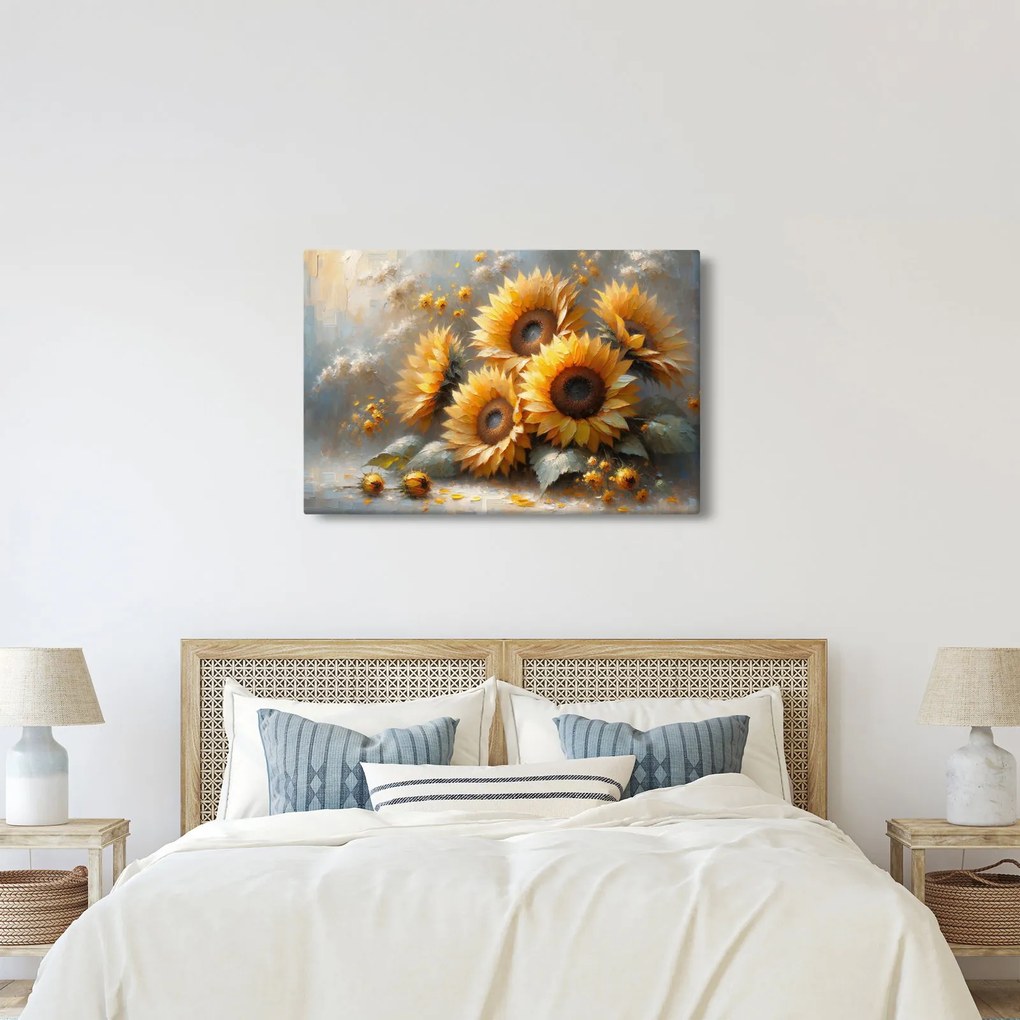 Obraz - Maľba slnečníc (90x60 cm)