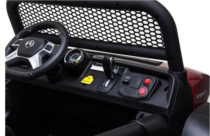 LEAN CARS Mercedes Unimog Červený automobil na batérie