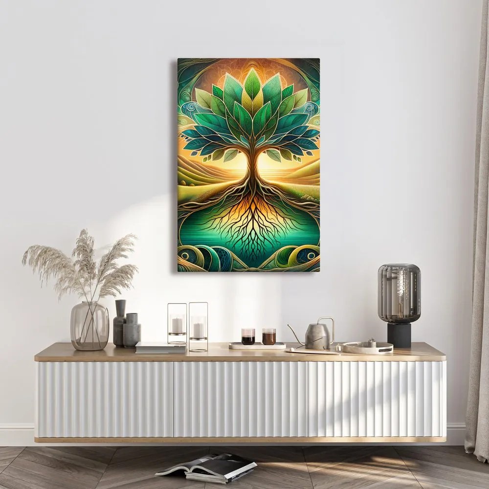 Obraz mystický strom života pri jazere