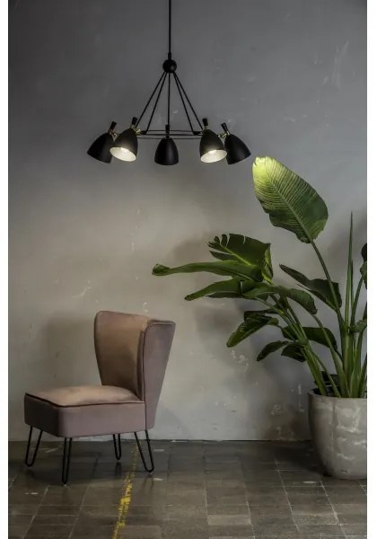 Argon 2117 - Luster na tyči CHARLOTTE 5xE27/15W/230V biela/zlatá