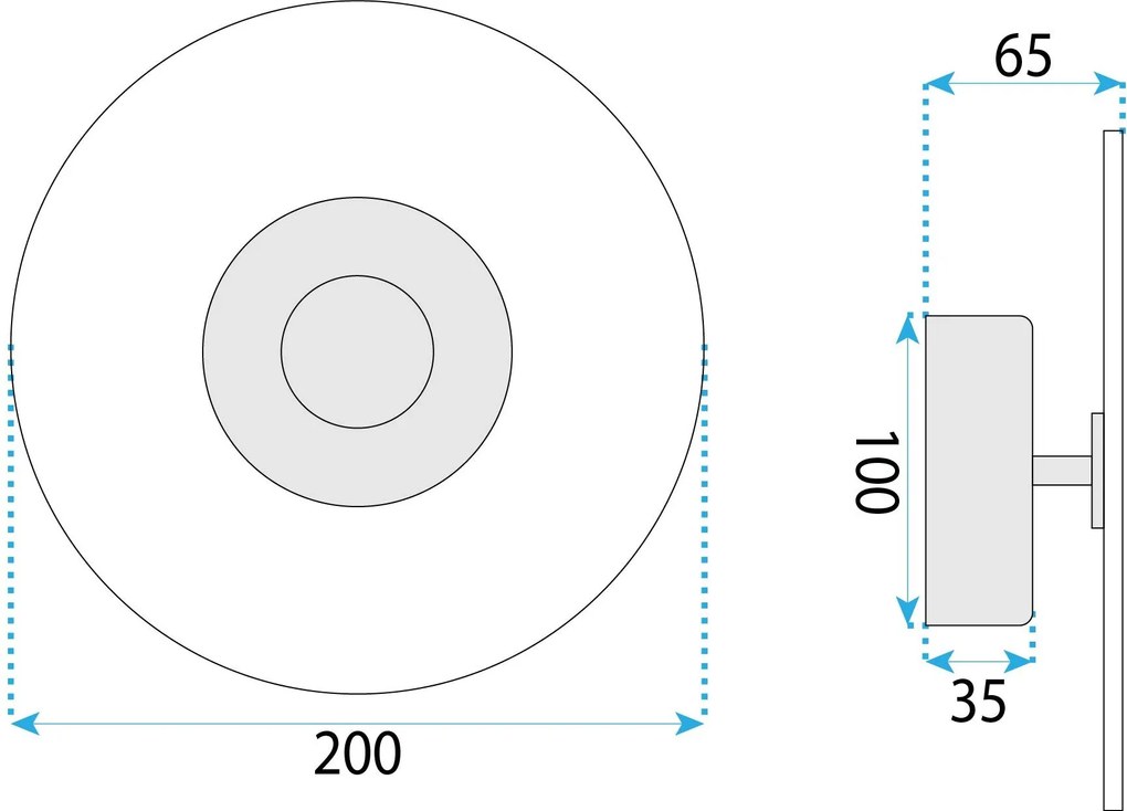 Toolight Toolight, LED nástenné svietidlo 20cm, 3,6W, 4000K, APP1795-W, zlatá matná, OSW-04363