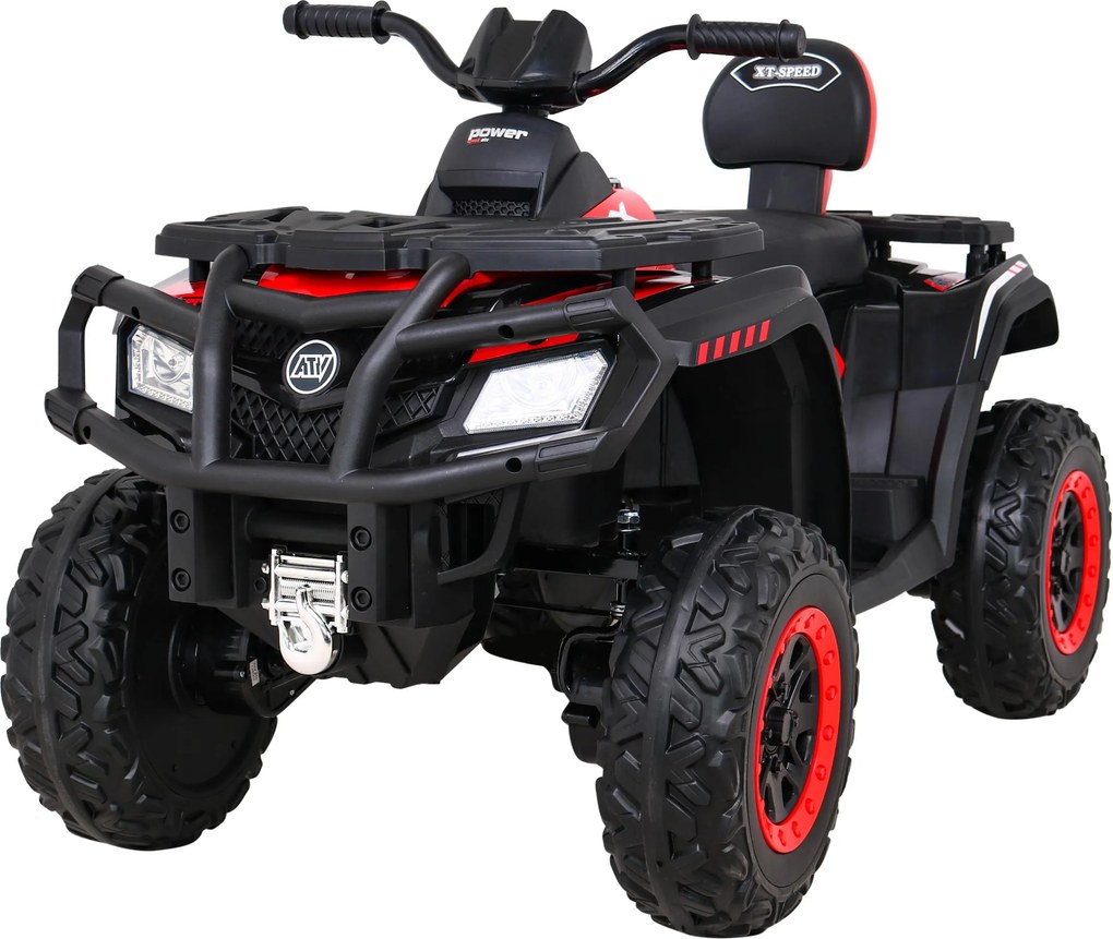 Ramiz Štvorkolka XT-Speed pre deti červená + pohon 4x4 + EVA kolesá + pomalý štart + MP3 rádio + LED