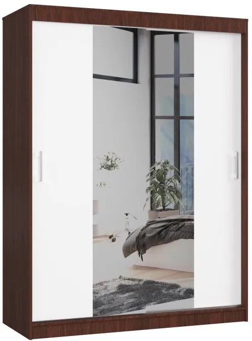 Šatníková skriňa s posuvnými dverami 150 cm CLP wenge / biela