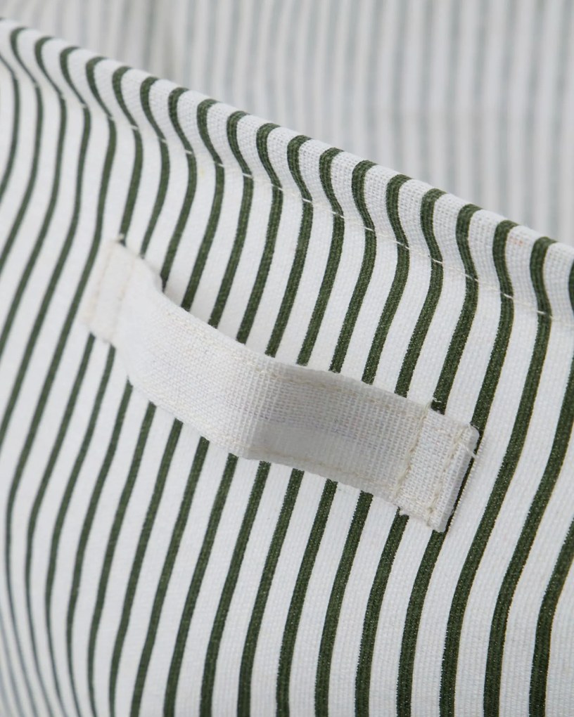 House Doctor Úložný textilný kôš Thin Green Stripes