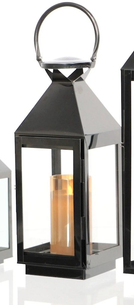 Designový chrómový lampáš MSL4025 - čierny (15x14x40cm) - moderný štýl