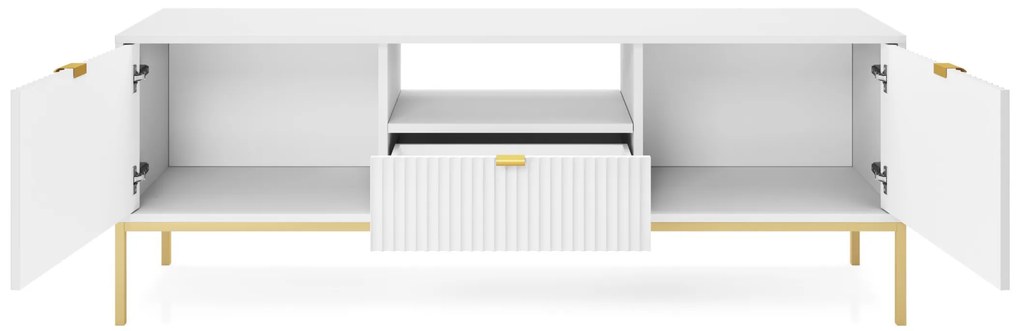 Televízny stolík Nova 154 cm biely/zlatý