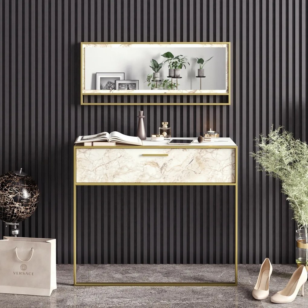 Dekoratívny stôl Polka Aynali White