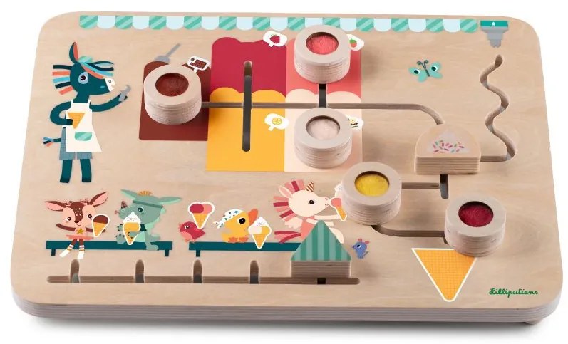 Lilliputiens - drevený panel - zmrzlinový labyrint