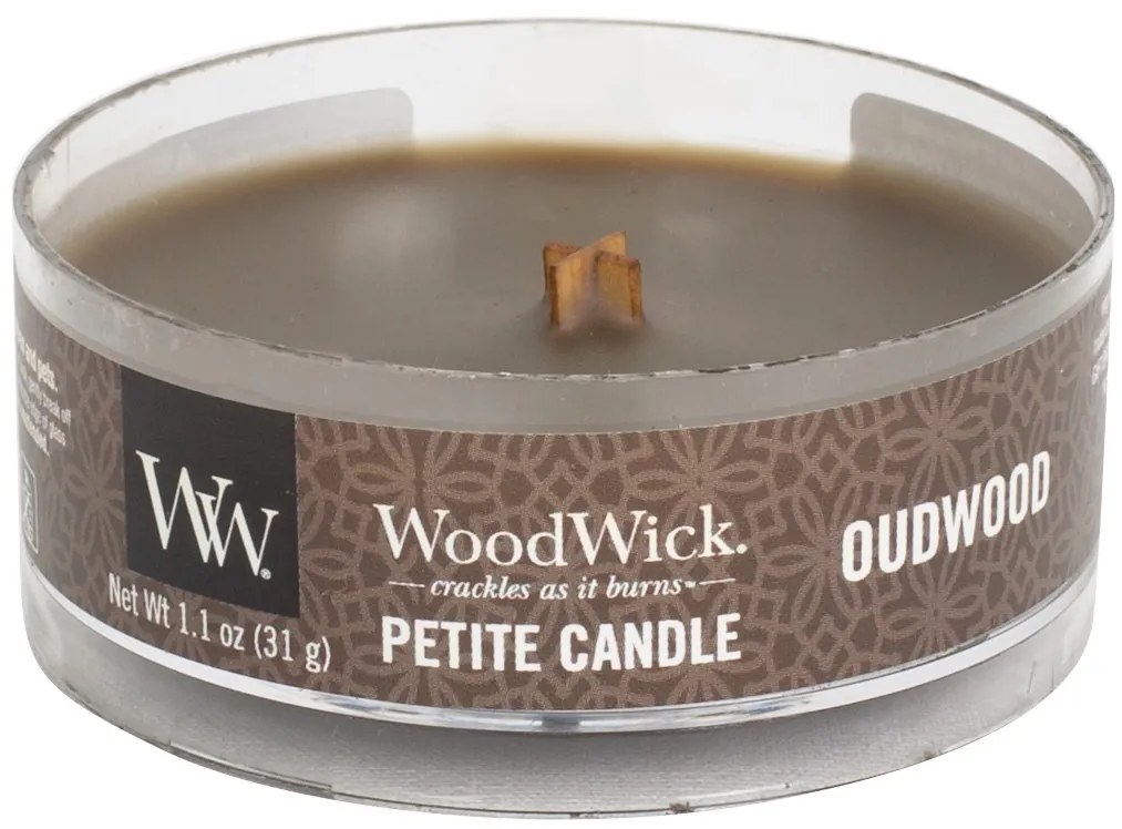 WoodWick vonná sviečka Petite Oudwood