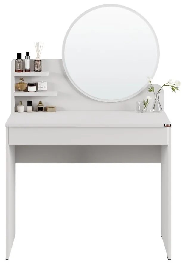 Toaletný stolík Trinity 2 (biela) (so zrkadlom). Akcia -19%. Vlastná spoľahlivá doprava až k Vám domov. 1109420