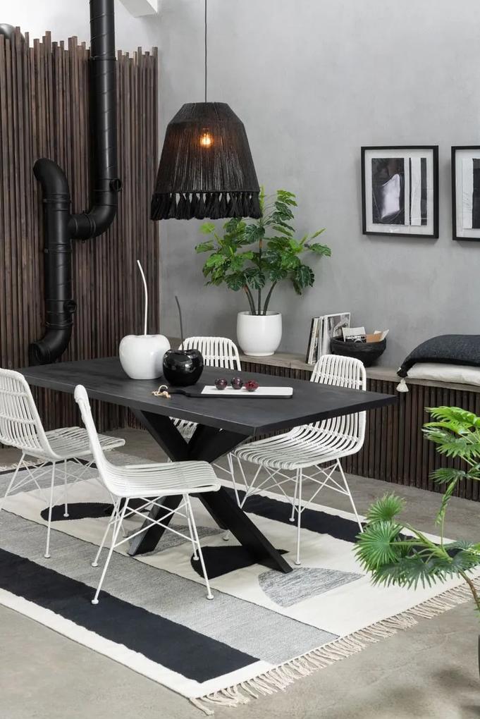 Čierny obdĺžnikový jedálenský stôl s doskou z mangového dreva Gerard Mango - 180*90*76 cm