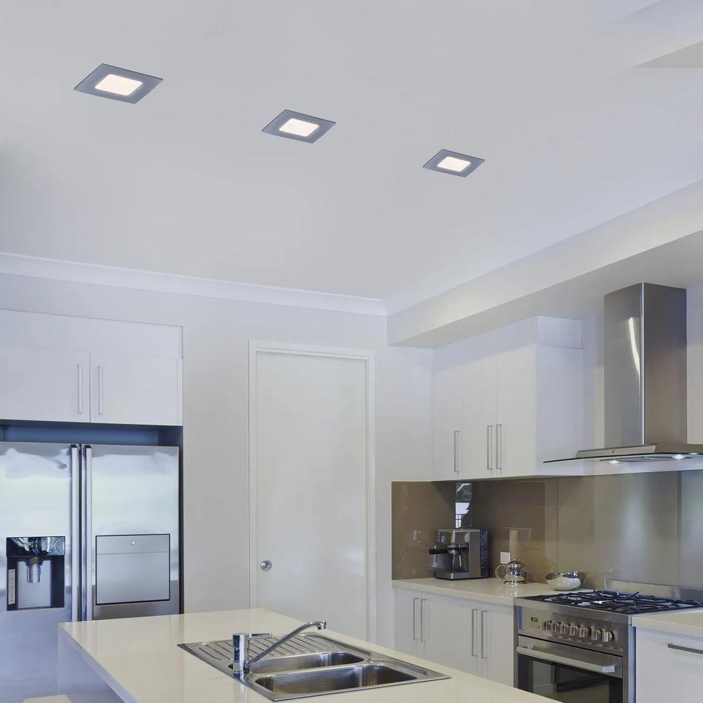 RABALUX LOIS LED panel do kúpeľne, 3W, teplá biela, 9x9cm, štvorcový, chróm, IP44