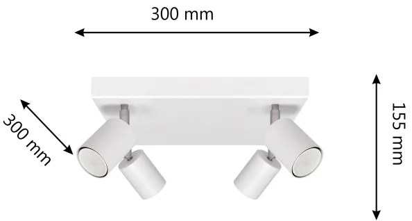 LED Bodové svietidlo TUNE 4xGU10/4,8W/230V biela