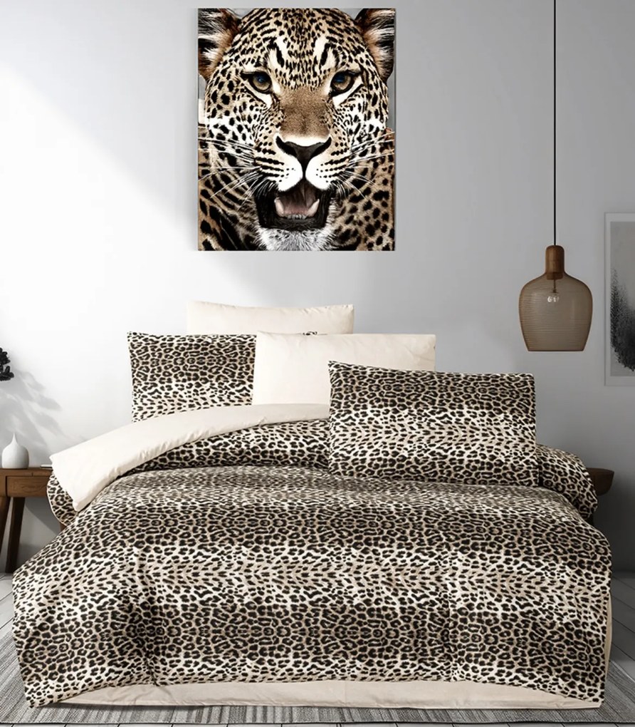 Obliečky bavlnené Leopard 200x140cm+90x70cm TiaHome