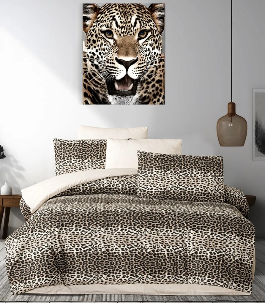 Obliečky bavlnené Leopard 200x140cm+90x70cm