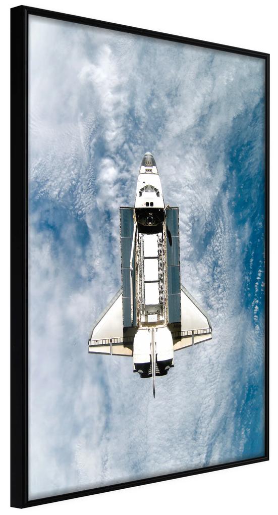 Artgeist Plagát - Space Shuttle [Poster] Veľkosť: 30x45, Verzia: Zlatý rám s passe-partout