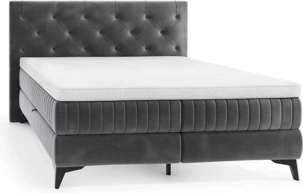 Posteľ Lusaka 180x200 cm, stredne šedá látka