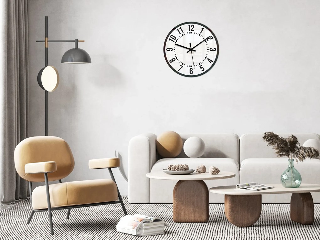 Nástenné hodiny Oskar 30 cm biele/čierne