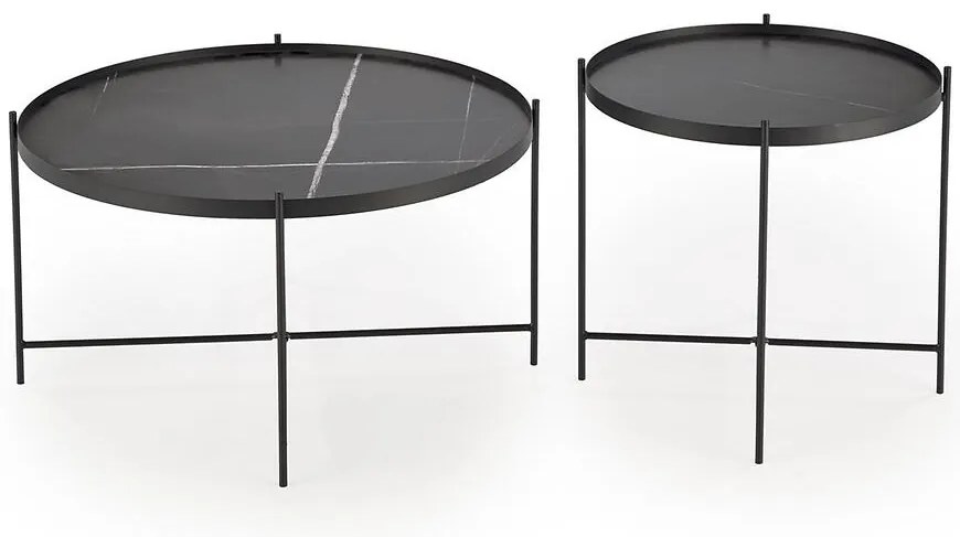 Konferenčný stolík Julieta čierna mramor/čierna