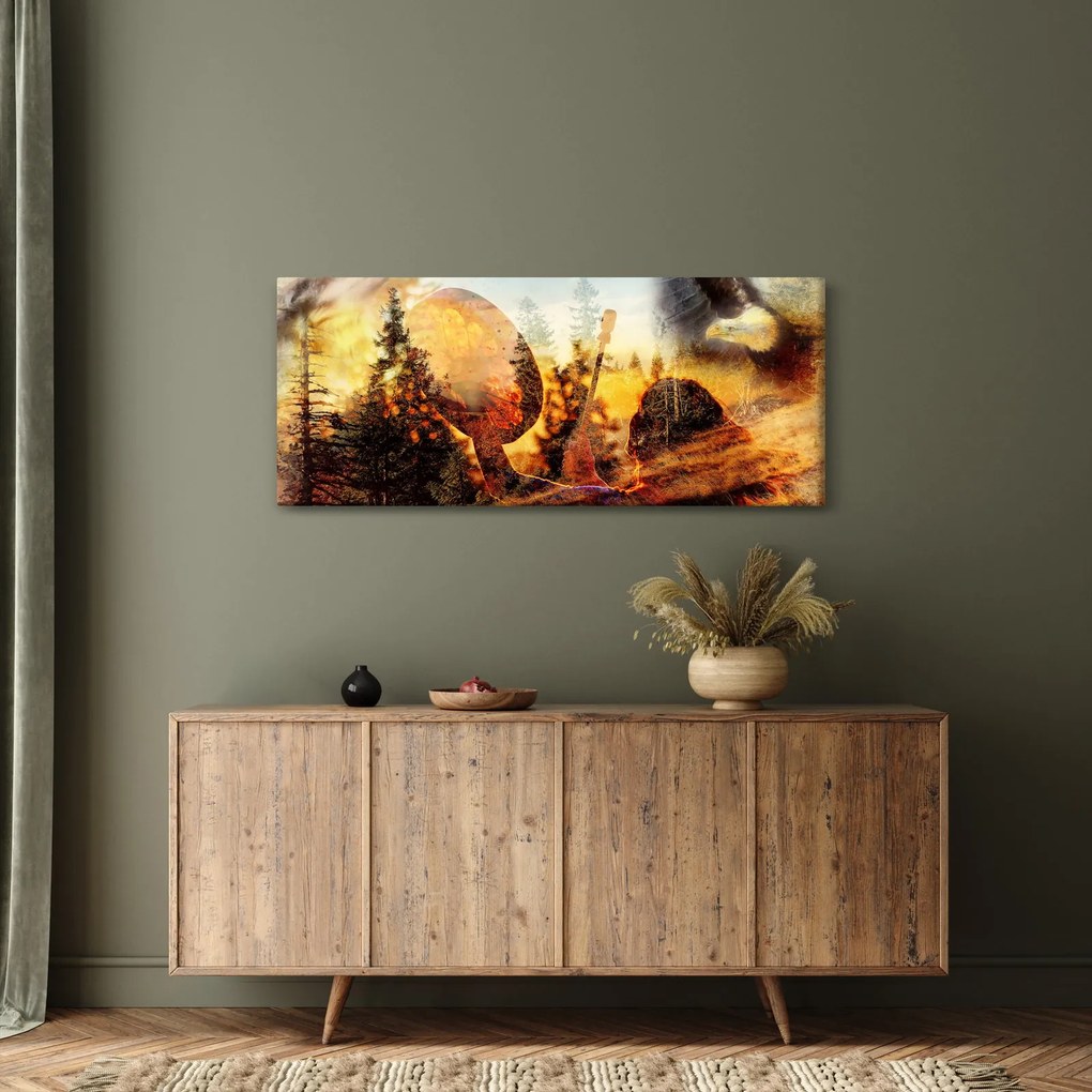 Obraz - Šamanský motív (120x50 cm)