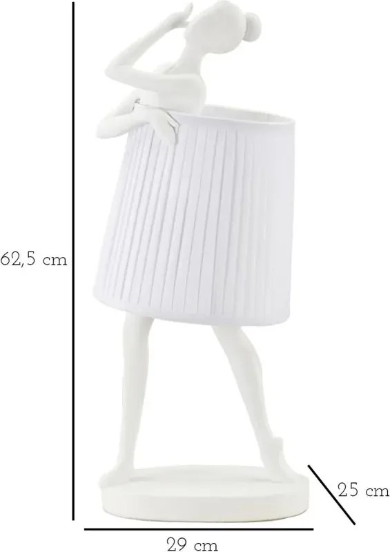 Stolná lampa Balet 62,5 cm biela