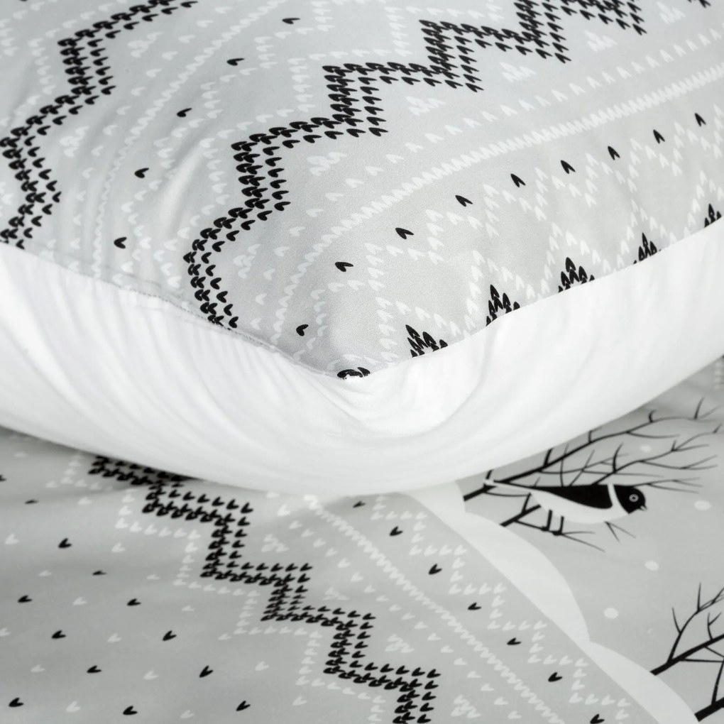 VIANOČNÉ SATÉNOVÉ OBLIEČKY TASHA 200X220 CM, 2 KS 70X80 CM VZOROVANÉ