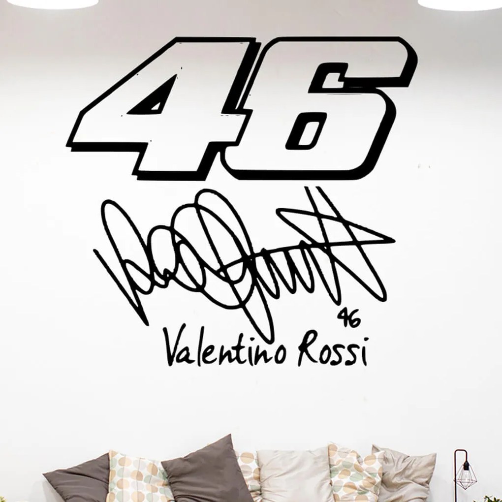 Veselá Stena Samolepka Valentino Rossi 46 Farba: žlutá, Veľkosť: 100 x 93 cm