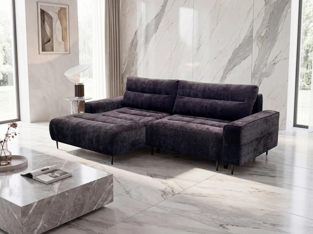 XXXLutz ROHOVÁ SEDAČKA, textil, černicová MID.YOU - Sedačky - 000084003805