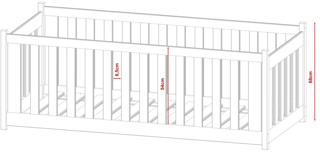 Detská posteľ 80 x 180 cm Connie (s roštom) (biela). Akcia -20%. Vlastná spoľahlivá doprava až k Vám domov. 1012785