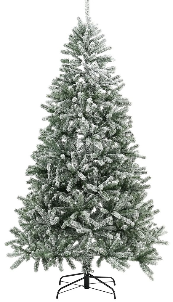 Umelý vianočný stromček Talvi 210 cm zelený so snehom a čiernym stojanom