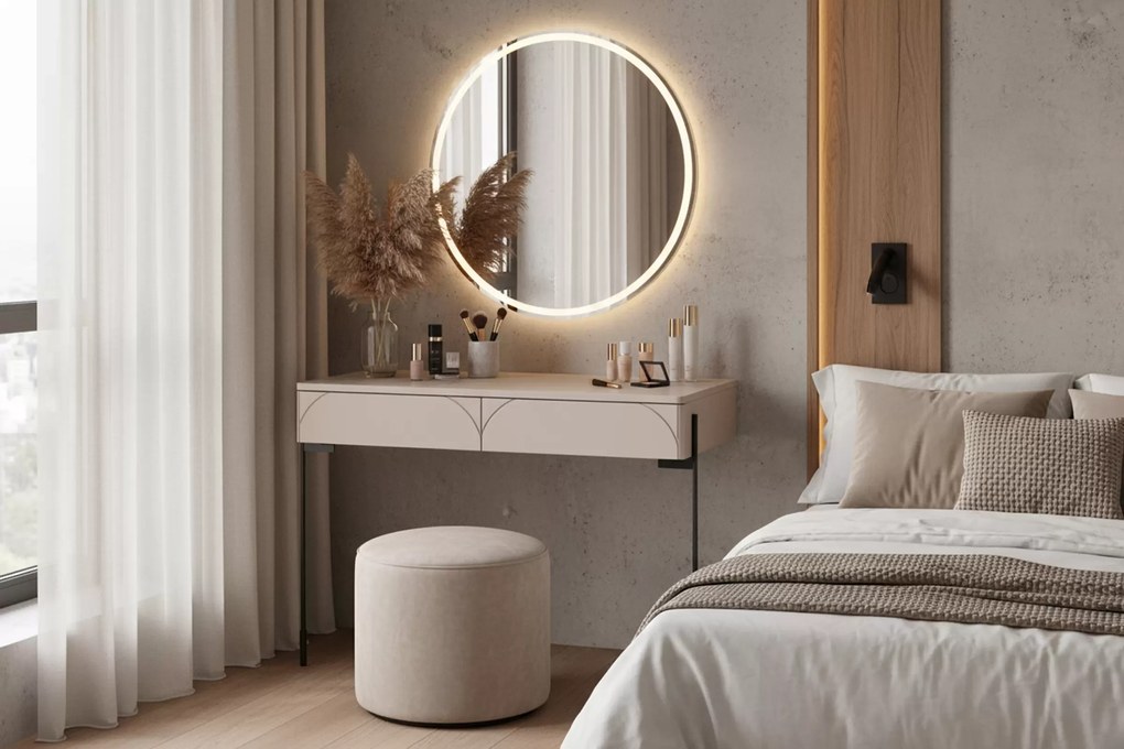 Toaletný stolík Sonatia 100 cm s dvoma zásuvkami - kašmír