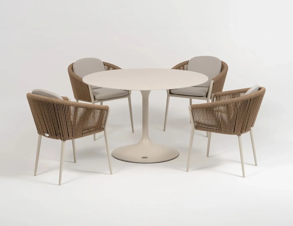 Verona okrúhly stôl Ø120 cm slonovinový