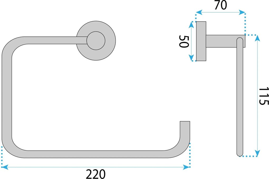 Rea Leo, vešiak na uterák, zlatá matná, REA-88087