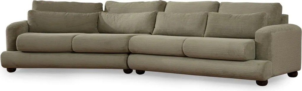 Čtyřmístná pohovka River 330 cm levá zelená