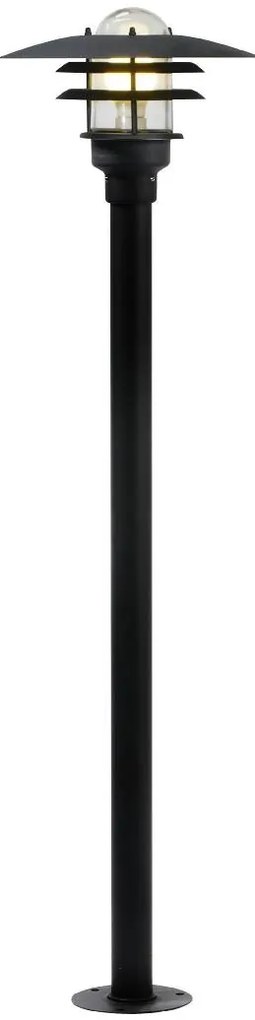 Nordlux Čierny záhradný stĺpik Lønstrup 32 pre žiarovku E27 116cm 71428003