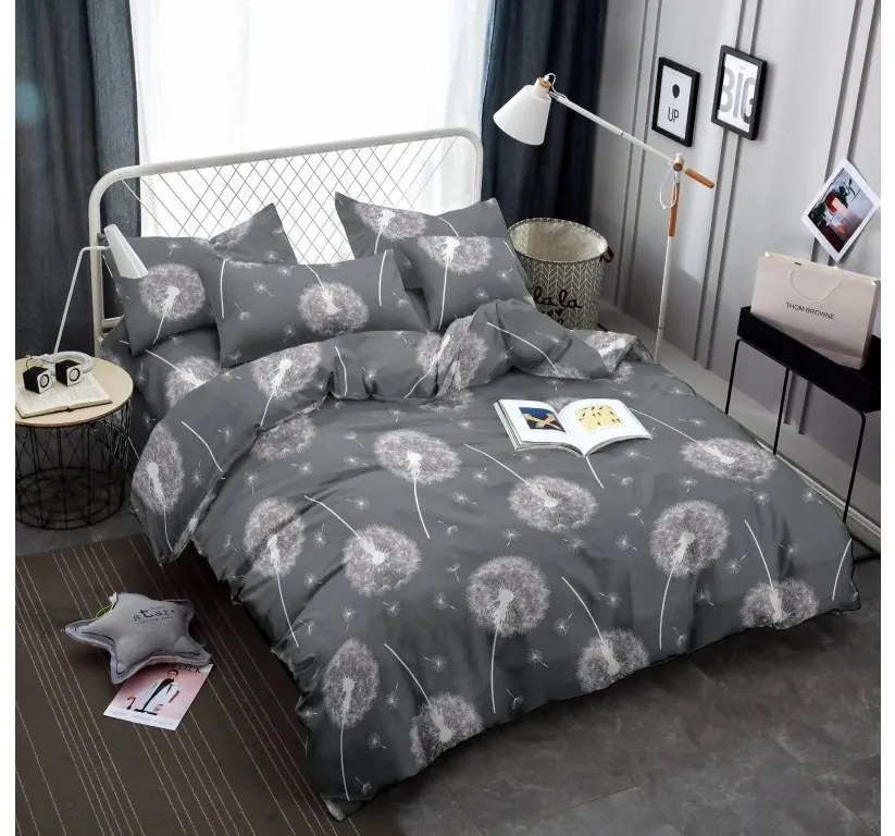 Obliečky z mikrovlákna PÚPAVY tmavosivé Rozmer obliečky: 70 x 90 cm | 140 x 200 cm