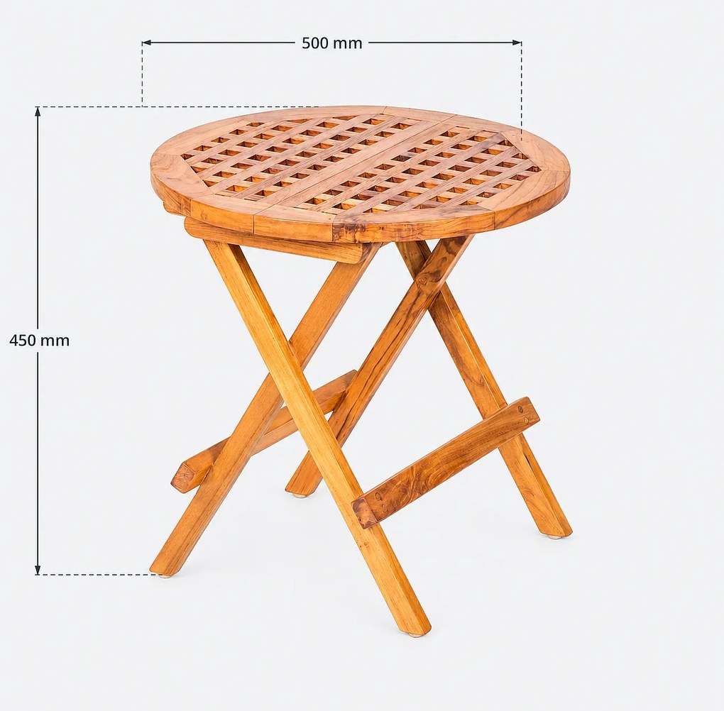 DEOKORK Teakový skladací stolík PICNIC