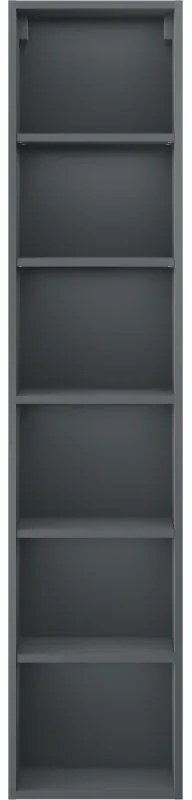 Mexen Box-A, vysoká kúpeľňová skrinka 35x44,2x160 cm, matný grafit, 91AX1-1600-300-1-66