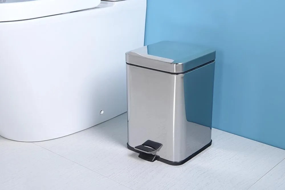 Aqualine Aqualine, SIMPLE LINE odpadkový kôš guľatý 12 l, nerez lesk, 27112