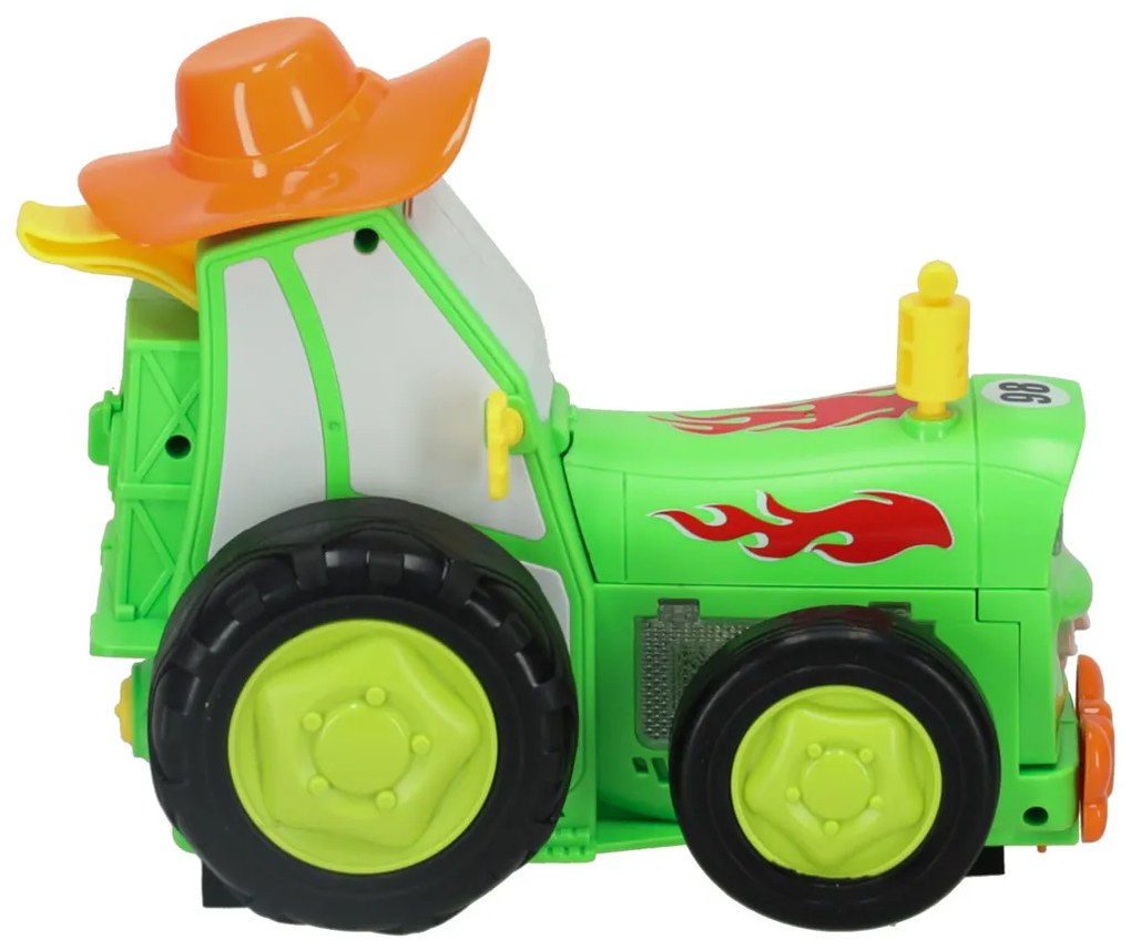 KIK RC skákajúci a tancujúci traktor s prívesom, diaľkovo ovládaný, zelený