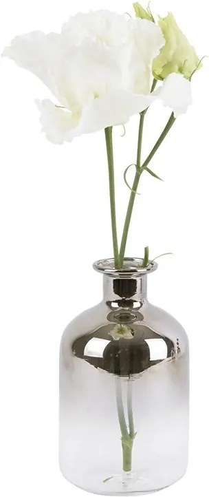 PRESENT TIME Sada 3 ks Sklenená váza Mini Silver Fade ∅ 6 × 10 cm