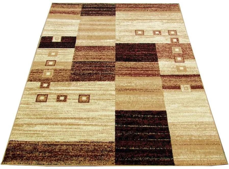 Kusový koberec PP Kocky hnedý 2, Velikosti 80x150cm