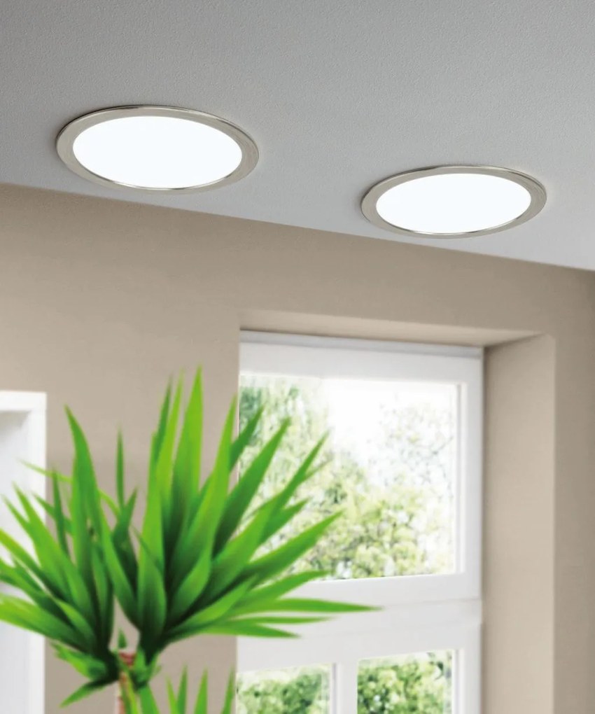 EGLO Zápustné LED bodové osvetlenie FUEVA 5, 16,5W, denná biela, 216mm, okrúhle, strieborné