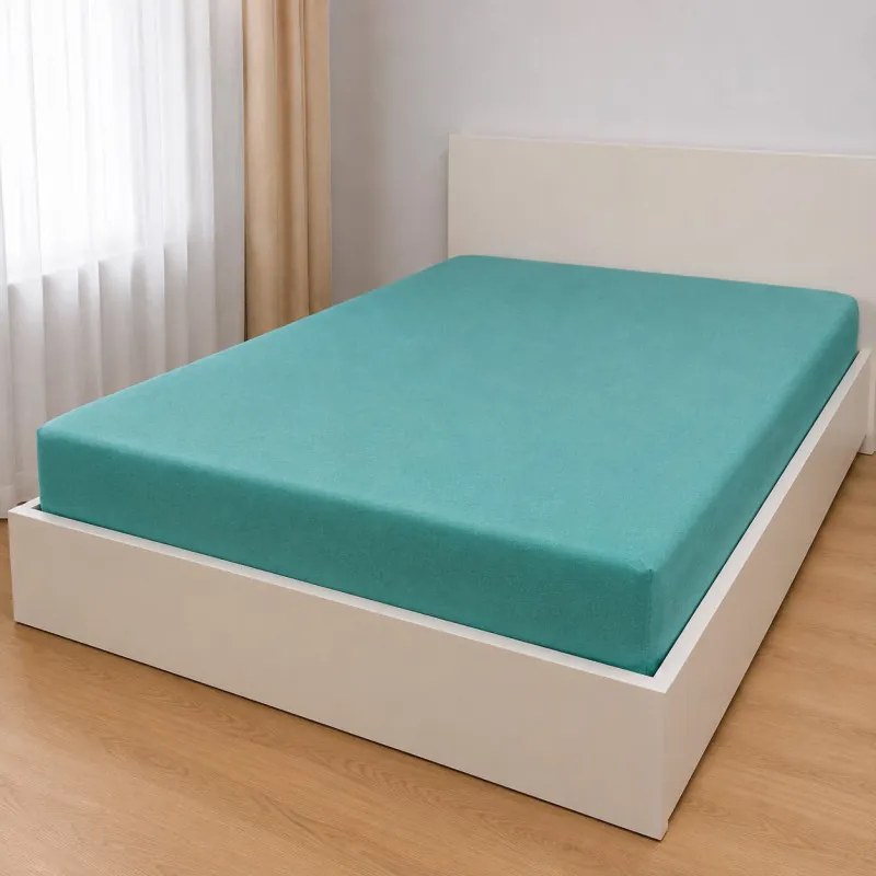 ECOMATRACE Úpletové prestieradlo Jersey tyrkysová Rozmery 140x200