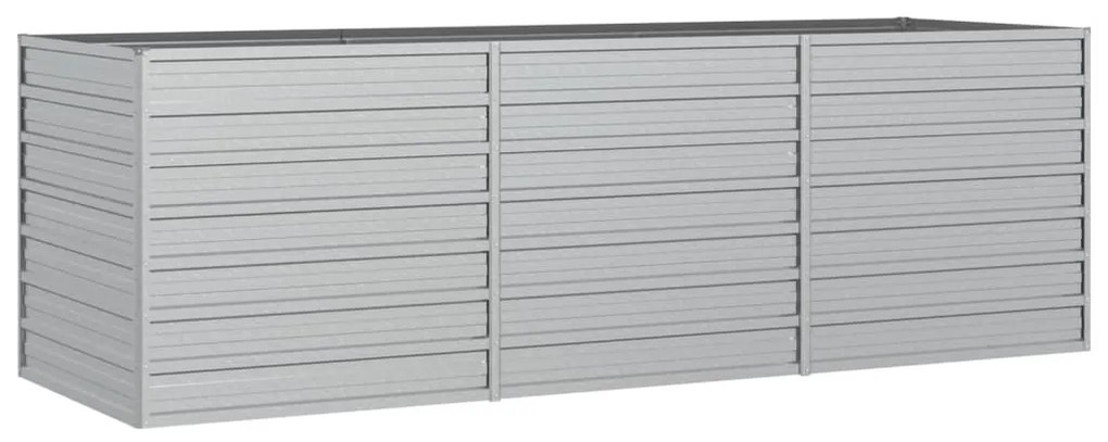 vidaXL Vyvýšený záhradný záhon 240x80x77 cm pozinkovaná oceľ strieborný