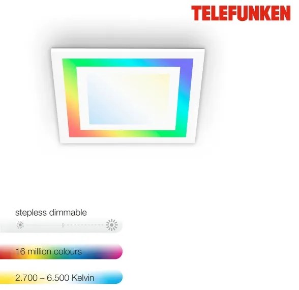 Telefunken 318706TF - LED stmievateľný panel LED/18W/230V 3000-6500K + diaľkové ovládanie