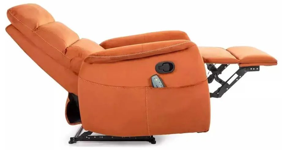 Masážne kreslo Vinci Velvet, oranžová