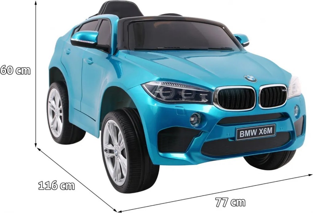 Ramiz Detské elektrické autíčko BMW X6M lakované - modré SUV + diaľkové ovládanie