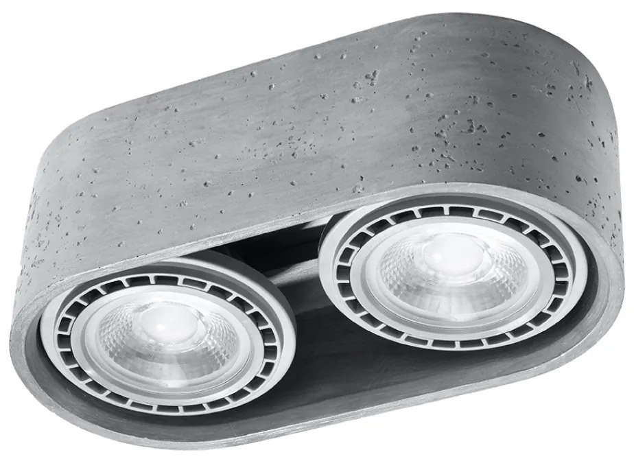 Stropné svietidlo Basic 2, 1x betónové tienidlo